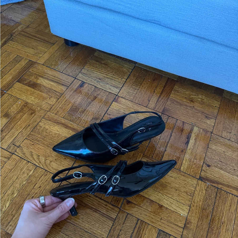 Wild Fable Black Patent Slingback Heels